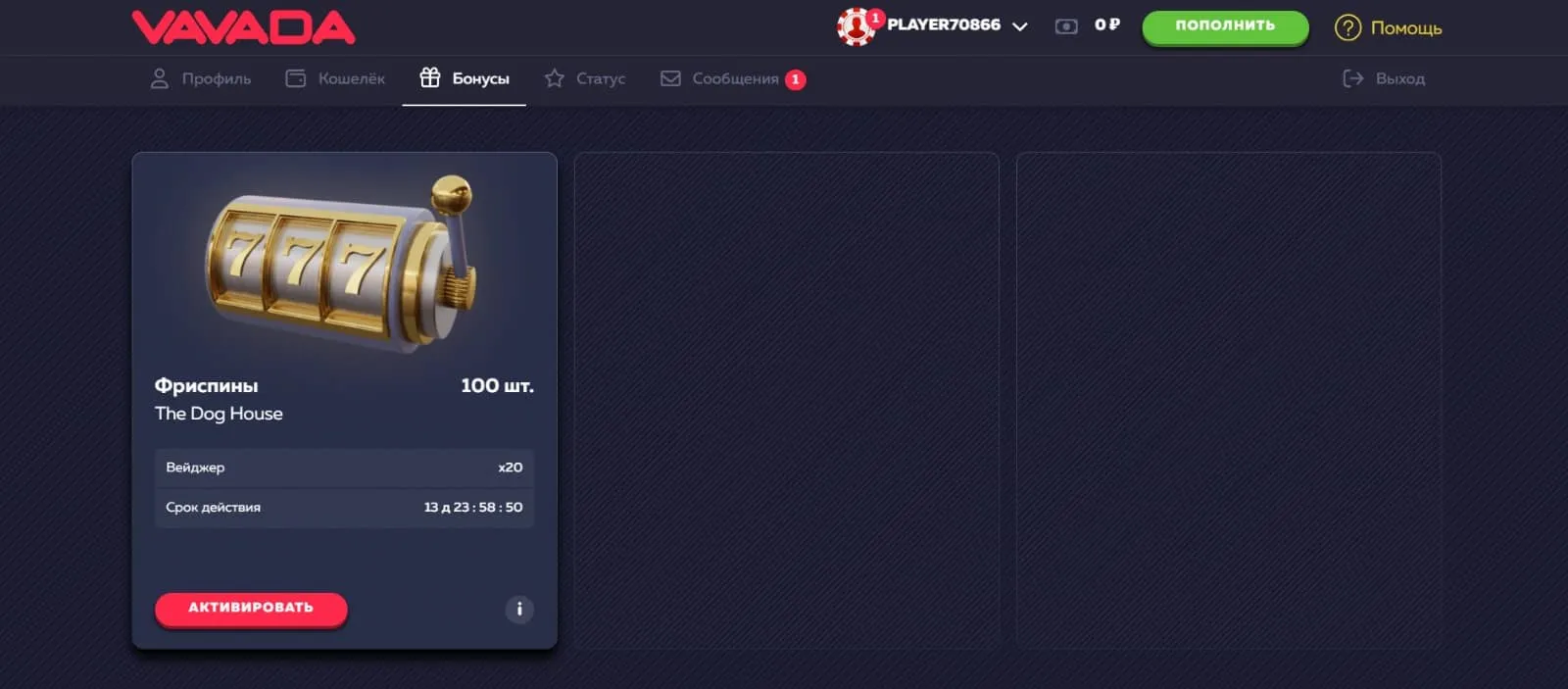 Бонусы фриспины в Вавада